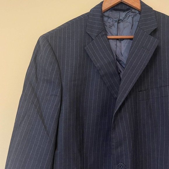 Brooks Brothers 2 Button Blazer Sport Coat 44R Gray Pinstripe Wool Stretch - Picture 1 of 6